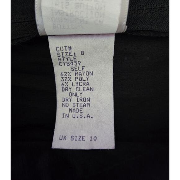 Tadashi Soji Stretch Taffeta Rouched Evening Cocktail Black Brooch Blouse Sz 8 - Picture 8 of 13